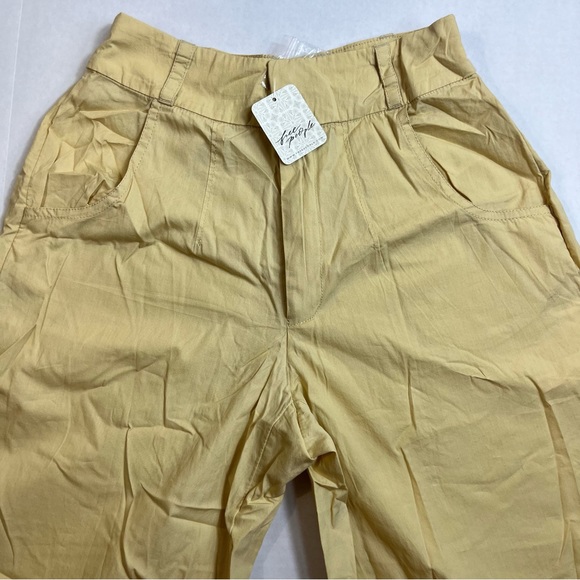 Free People Menorca Cropped Solid Poplin Pants Gosling SIZE 0 NWT - Picture 4 of 4